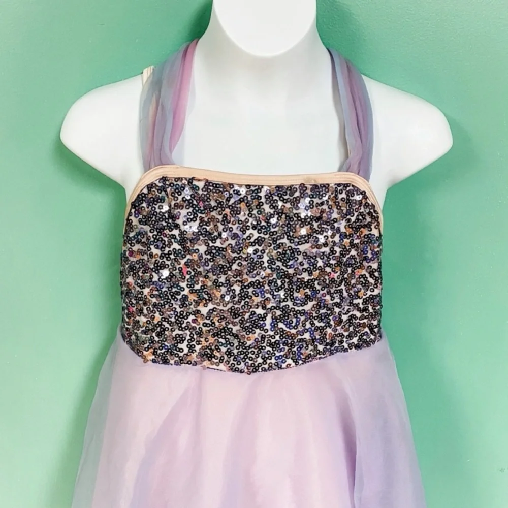 Theatricals Costumes Pastel Tulle Sequin Fancy Leotard Dance Costume Teen M